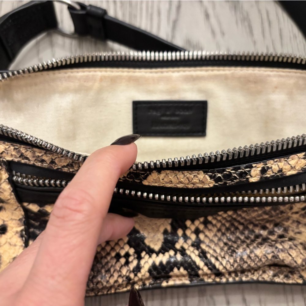 Rag & Bone Elliot Snake Embossed Leather Fanny Pack ***Like New - Picture 10 of 12